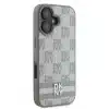 DKNY iPhone 16 Backcover hoesje PU Leather Checkered Pattern and Stripe - Beige-3-Cityhoesje.nl