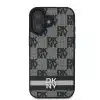 DKNY iPhone 16 Backcover hoesje PU Leather Checkered Pattern and Stripe - Zwart-2-Cityhoesje.nl