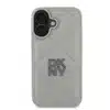 DKNY iPhone 16 Backcover hoesje PU Leather Quilted Stack Logo - Grijs-2-Cityhoesje.nl