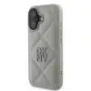 DKNY iPhone 16 Backcover hoesje PU Leather Quilted Stack Logo - Grijs-4-Cityhoesje.nl