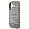 DKNY iPhone 16 Backcover hoesje PU Leather Repeat Pattern Bottom Stripe MagSafe - Bruin-5-Cityhoesje.nl