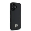 DKNY - iPhone 16 Backcover hoesje PU Leather Repeat Pattern Stack Logo MagSafe - Zwart-2-Cityhoesje.nl