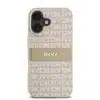 DKNY iPhone 16 Backcover hoesje PU Leather Repeat Pattern Tonal Stripe - Roze-2-Cityhoesje.nl