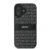 DKNY iPhone 16 Backcover hoesje PU Leather Repeat Pattern Tonal Stripe - Zwart-2-Cityhoesje.nl