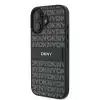 DKNY iPhone 16 Backcover hoesje PU Leather Repeat Pattern Tonal Stripe - Zwart-4-Cityhoesje.nl