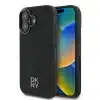 DKNY iPhone 16 Backcover hoesje PU Leather Stack Logo Magsafe Case - Zwart-1-Cityhoesje.nl