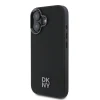 DKNY iPhone 16 Backcover hoesje PU Leather Stack Logo Magsafe Case - Zwart-4-Cityhoesje.nl