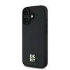 DKNY - iPhone 16 Plus Backcover hoesje PU Leather Repeat Pattern Stack Logo MagSafe - Zwart-3-Cityhoesje.nl
