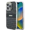 DKNY iPhone 16 Pro Backcover hoesje PCTPU Repeat Pattern Tonal Stripe Magsafe - Zwart-1-Cityhoesje.nl