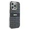 DKNY iPhone 16 Pro Backcover hoesje PCTPU Repeat Pattern Tonal Stripe Magsafe - Zwart-3-Cityhoesje.nl