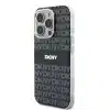 DKNY iPhone 16 Pro Backcover hoesje PCTPU Repeat Pattern Tonal Stripe Magsafe - Zwart-4-Cityhoesje.nl