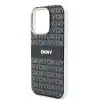 DKNY iPhone 16 Pro Backcover hoesje PCTPU Repeat Pattern Tonal Stripe Magsafe - Zwart-5-Cityhoesje.nl
