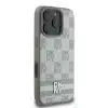 DKNY iPhone 16 Pro Backcover hoesje PU Leather Checkered Pattern and Stripe - Beige-3-Cityhoesje.nl