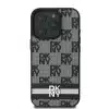 DKNY iPhone 16 Pro Backcover hoesje PU Leather Checkered Pattern and Stripe - Zwart-2-Cityhoesje.nl