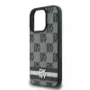 DKNY iPhone 16 Pro Backcover hoesje PU Leather Checkered Pattern and Stripe - Zwart-5-Cityhoesje.nl