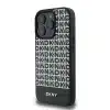 DKNY iPhone 16 Pro Backcover hoesje PU Leather Repeat Pattern Bottom Stripe MagSafe - Zwart-4-Cityhoeshe.nl