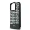 DKNY iPhone 16 Pro Backcover hoesje PU Leather Repeat Pattern Bottom Stripe MagSafe - Zwart-5-Cityhoeshe.nl