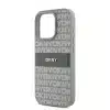 DKNY iPhone 16 Pro Backcover hoesje PU Leather Repeat Pattern Tonal Stripe - Beige-5-Cityhoesje.nl