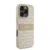 DKNY iPhone 16 Pro Backcover hoesje PU Leather Repeat Pattern Tonal Stripe - Roze-3-Cityhoesje.nl