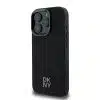 DKNY iPhone 16 Pro Backcover hoesje PU Leather Stack Logo Magsafe - Zwart-4-Cityhoesje.nl