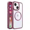 Iphone 13-14-SH-Magnetic-Magsafe-Backcover-Donker Rood-Transparant-1-Cityhoesje.nl