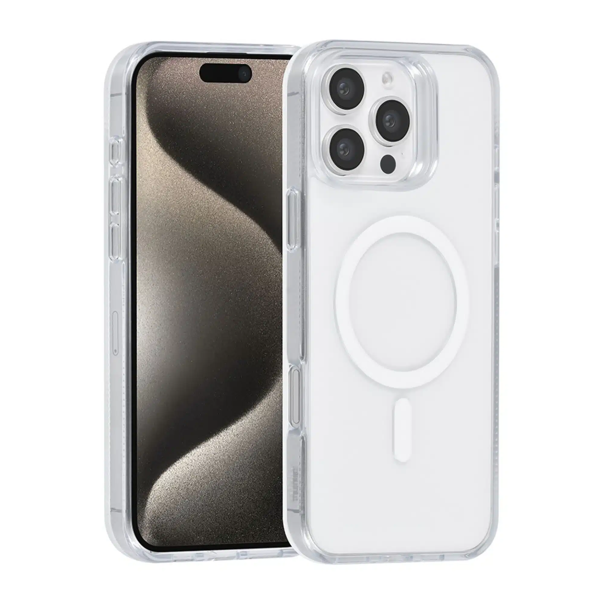 TUNIQ - Backcover iPhone 16 Pro - Magsafe - silicone -  Transparant Wit - Afbeelding 1