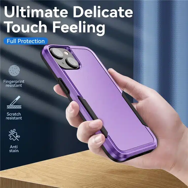 Cityhoesje - Backcover iPhone 15 - Anti-drop - Paars - Afbeelding 3