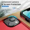 Cotyhoesje-iPhone 15-Anti-drop Back Cover Shockproof PC+TPU Bckcase -Rood Zwart-2-Cityhoesje.nl