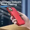 Cotyhoesje-iPhone 15-Anti-drop Back Cover Shockproof PC+TPU Bckcase -Rood Zwart-5-Cityhoesje.nl