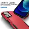 Cotyhoesje-iPhone 15-Anti-drop Back Cover Shockproof PC+TPU Bckcase -Rood Zwart-6-Cityhoesje.nl