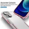 Cotyhoesje-iPhone 15-Anti-drop Back Cover Shockproof PC+TPU Bckcase -Roze-6-Cityhoesje.nl