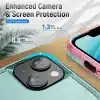 Cotyhoesje-iPhone 15-Anti-drop Back Cover Shockproof PC+TPU Bckcase-Roze Groen-2-Cityhoesje.nl