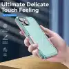 Cotyhoesje-iPhone 15-Anti-drop Back Cover Shockproof PC+TPU Bckcase-Roze Groen-5-Cityhoesje.nl