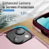 Cotyhoesje-iPhone 15-Anti-drop Back Cover Shockproof PC+TPU Bckcase -Roze Rood-2-Cityhoesje.nl