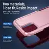 Cotyhoesje-iPhone 15-Anti-drop Back Cover Shockproof PC+TPU Bckcase -Roze Rood-3-Cityhoesje.nl