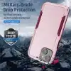 Cotyhoesje-iPhone 15-Anti-drop Back Cover Shockproof PC+TPU Bckcase -Roze Rood-4-Cityhoesje.nl