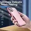 Cotyhoesje-iPhone 15-Anti-drop Back Cover Shockproof PC+TPU Bckcase -Roze Rood-5-Cityhoesje.nl