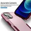 Cotyhoesje-iPhone 15-Anti-drop Back Cover Shockproof PC+TPU Bckcase -Roze Rood-6-Cityhoesje.nl