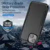 Cotyhoesje-iPhone 15-Anti-drop Back Cover Shockproof PC+TPU Bckcase -Zwart-4-Cityhoesje.nl