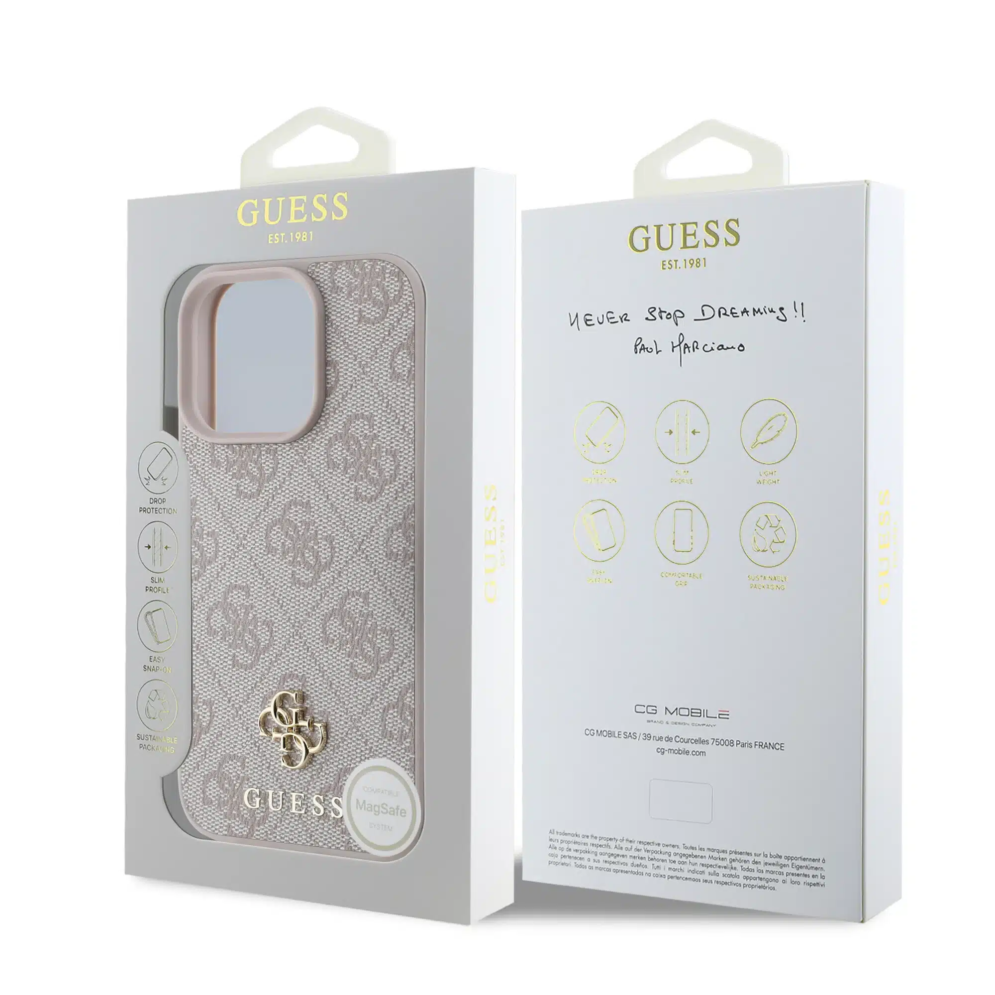 Guess iPhone 16 Pro Max Backcover hoesje Magsafe 4G Small - Roze-8-Cityhoesje.nl