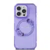 Guess iPhone 16 Pro Max Backcover hoesje Magsafe IML flowers wreath - Paars-3-Cityhoesje.nl
