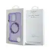 Guess iPhone 16 Pro Max Backcover hoesje Magsafe IML flowers wreath - Paars-8-Cityhoesje.nl