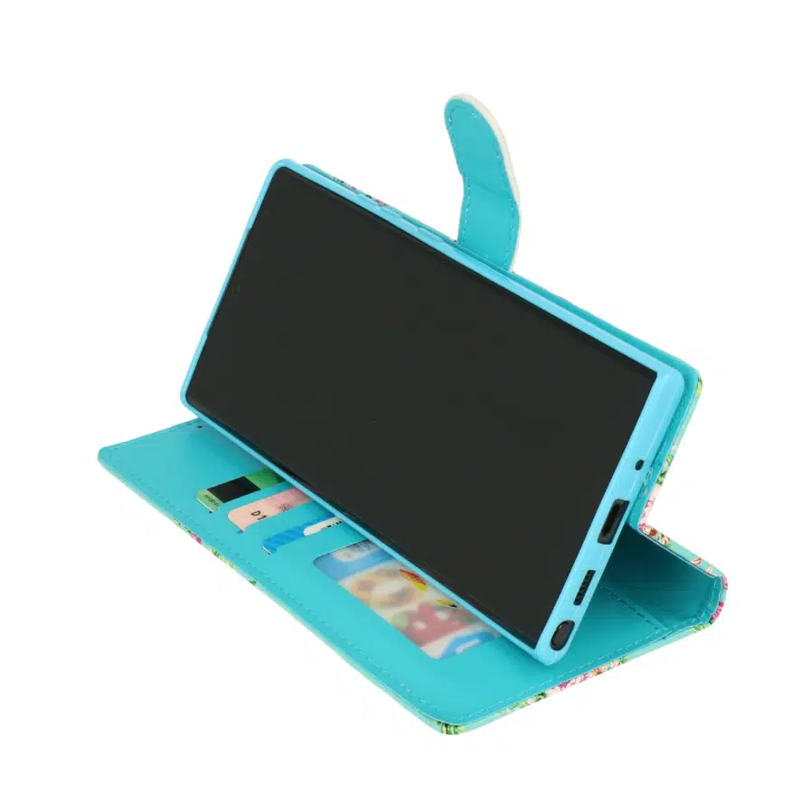 Samsung A16 -Bookcase Print-Marmer Blauw-Goud-1-Cityhoesje.nl
