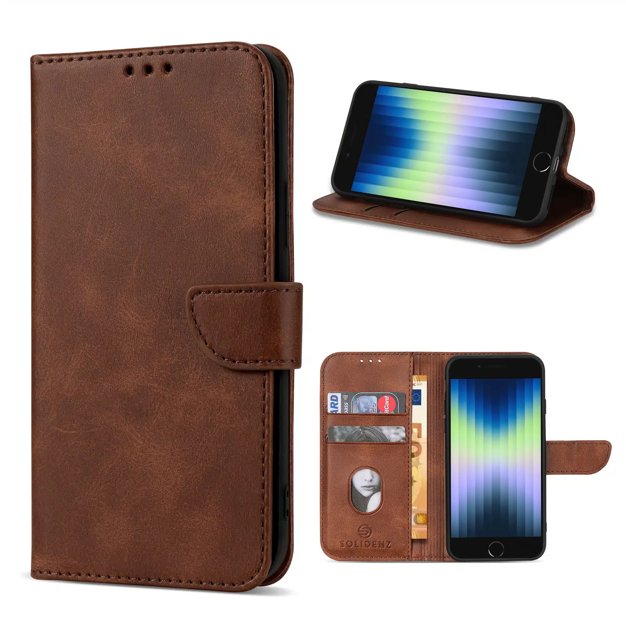 Solidenz-bookcase-iPhone-SE-2022-2020-iPhone-8-en-iPhone-7-Bruin-1