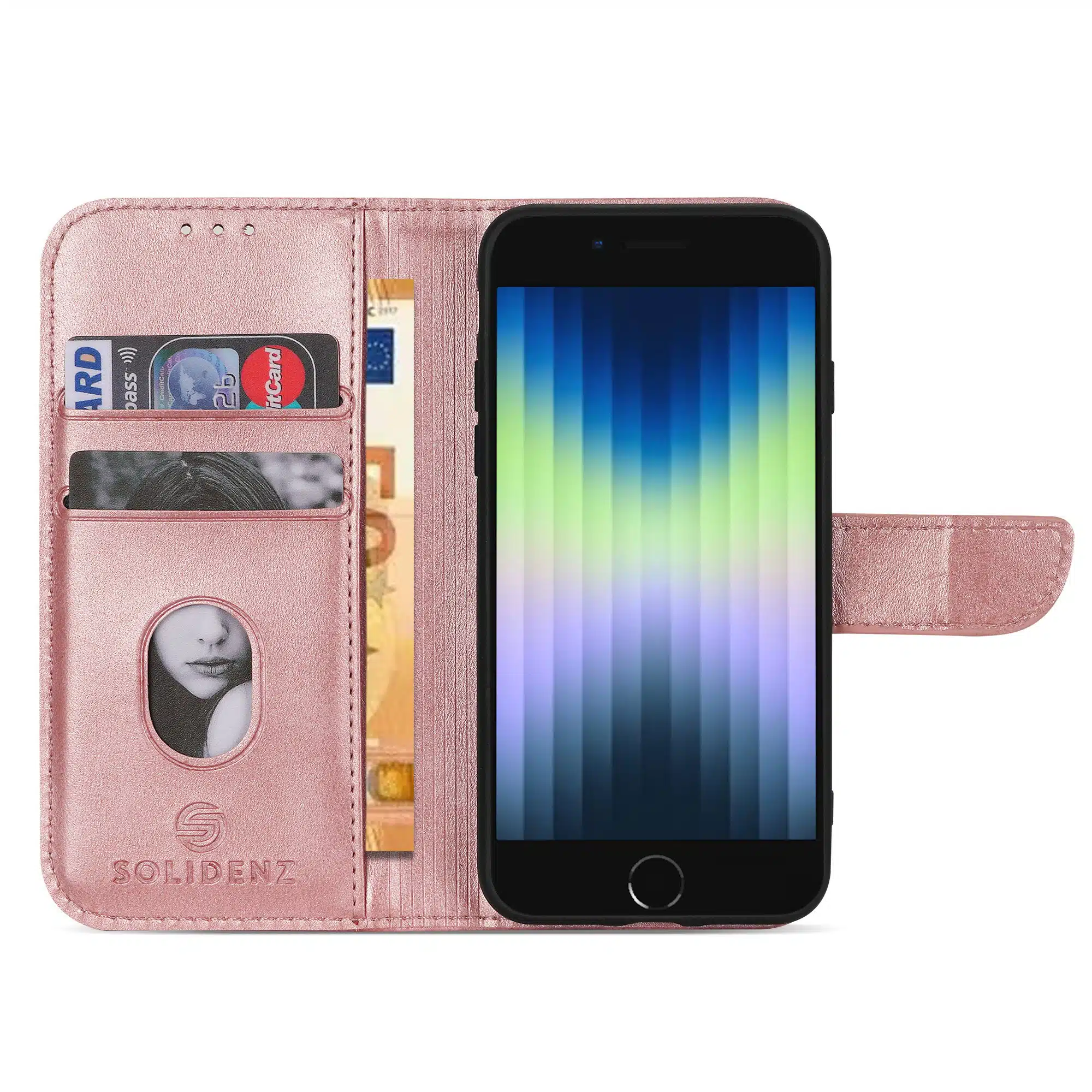 Solidenz - Bookcase iPhone SE (2022 / 2020) – iPhone 8 en iPhone 7 – Roségoud - Afbeelding 3