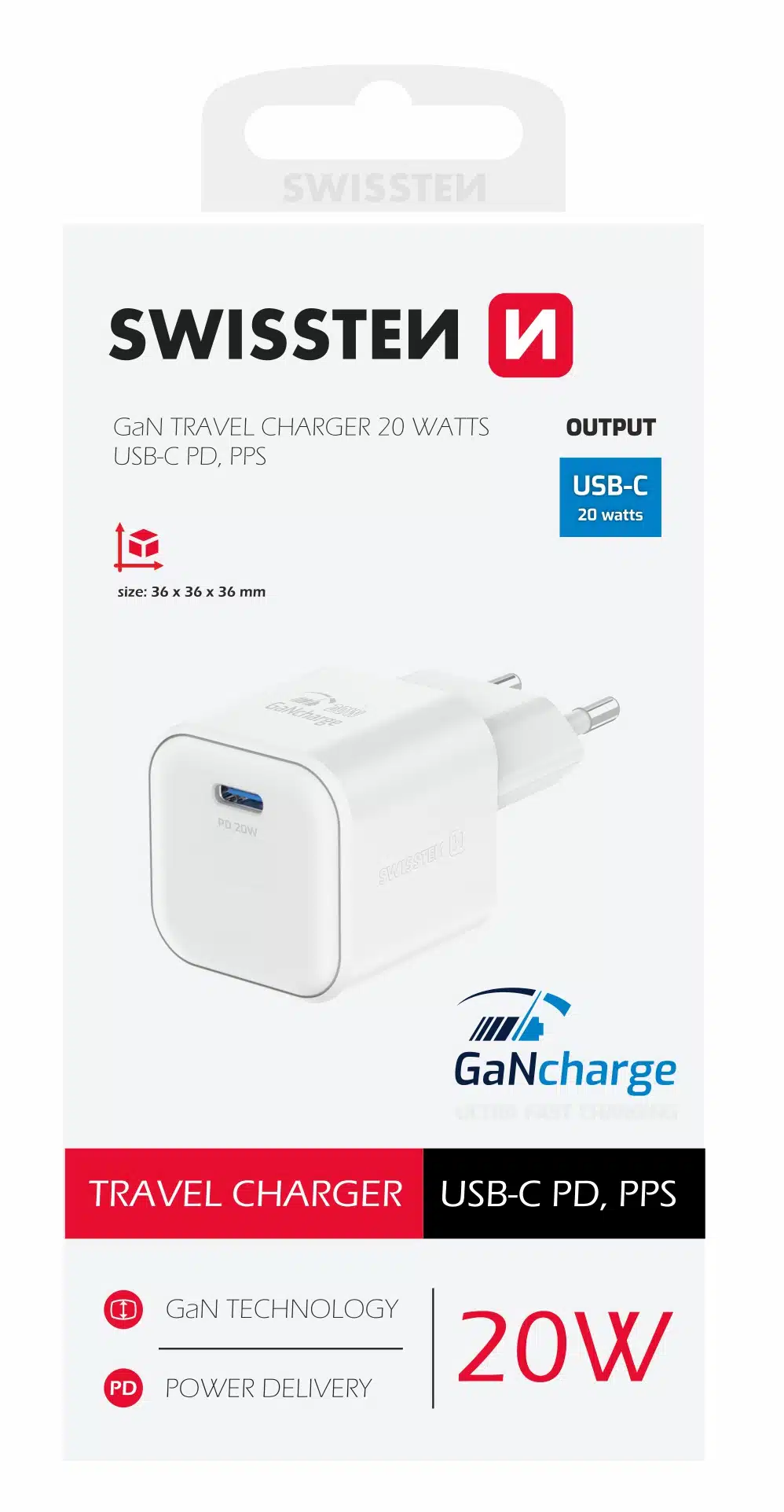 Swissten - 20W UBS-C Travel Charger - Wit - Afbeelding 2