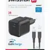 Swissten - 35W USB-C - Travel Charger With Lightning To USB-C Cable - 1.2m - Zwart - Thumbnail Image 3