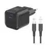 Swissten - 35W USB-C - Travel Charger With Lightning To USB-C Cable - 1.2m - Zwart - Thumbnail Image 1