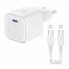 Swissten - 35W - USB-C Travel Charger - With USB-C To USB-C Cable - 1.2m - Wit - Thumbnail Image 1