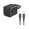 Swissten 35W UBS-C Travel Charger With USB-C To USB-C Cable - 1.2m - Zwart-2-Cityhoesje.nl